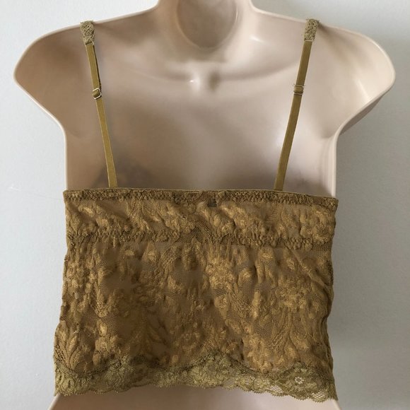 NWOT Moda International Lace Bralette in Gold/Olive Size S - Picture 4 of 7